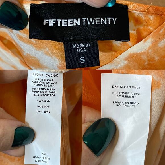 FIFTEEN TWENTY 100% Silk Crepe de Chine Midi Slip Dress size Small - Picture 6 of 7